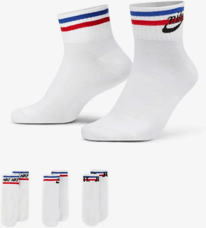 Çorape Nike Everyday Essential 3Pack DX5080 100, të bardha për të gjithë