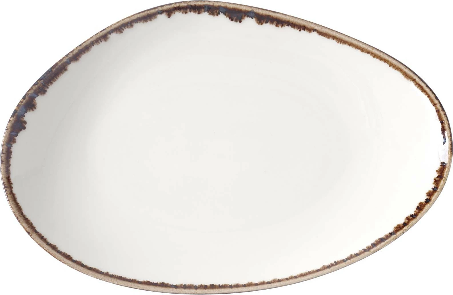 Pjatë porcelani Fine Dine Vanilla Organic Shape 350x210 mm, krem, set 6 copë