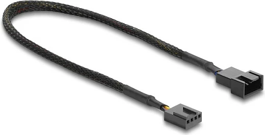 Kabllo zgjatëse ventilatori DeLOCK PWM 4-pin, 30 cm, e zezë
