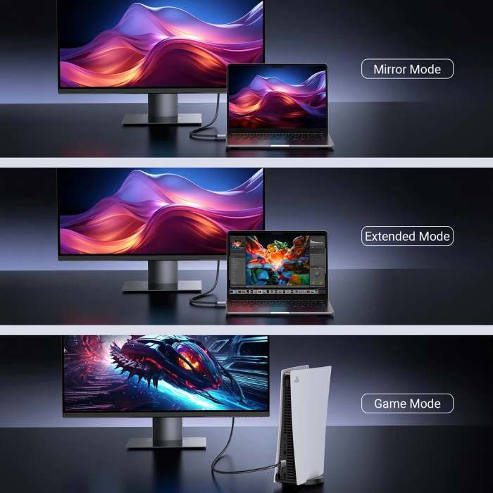 Kabllo HDMI UGREEN Ultra 8K HDMI 2.1 2 m, gri/zezë