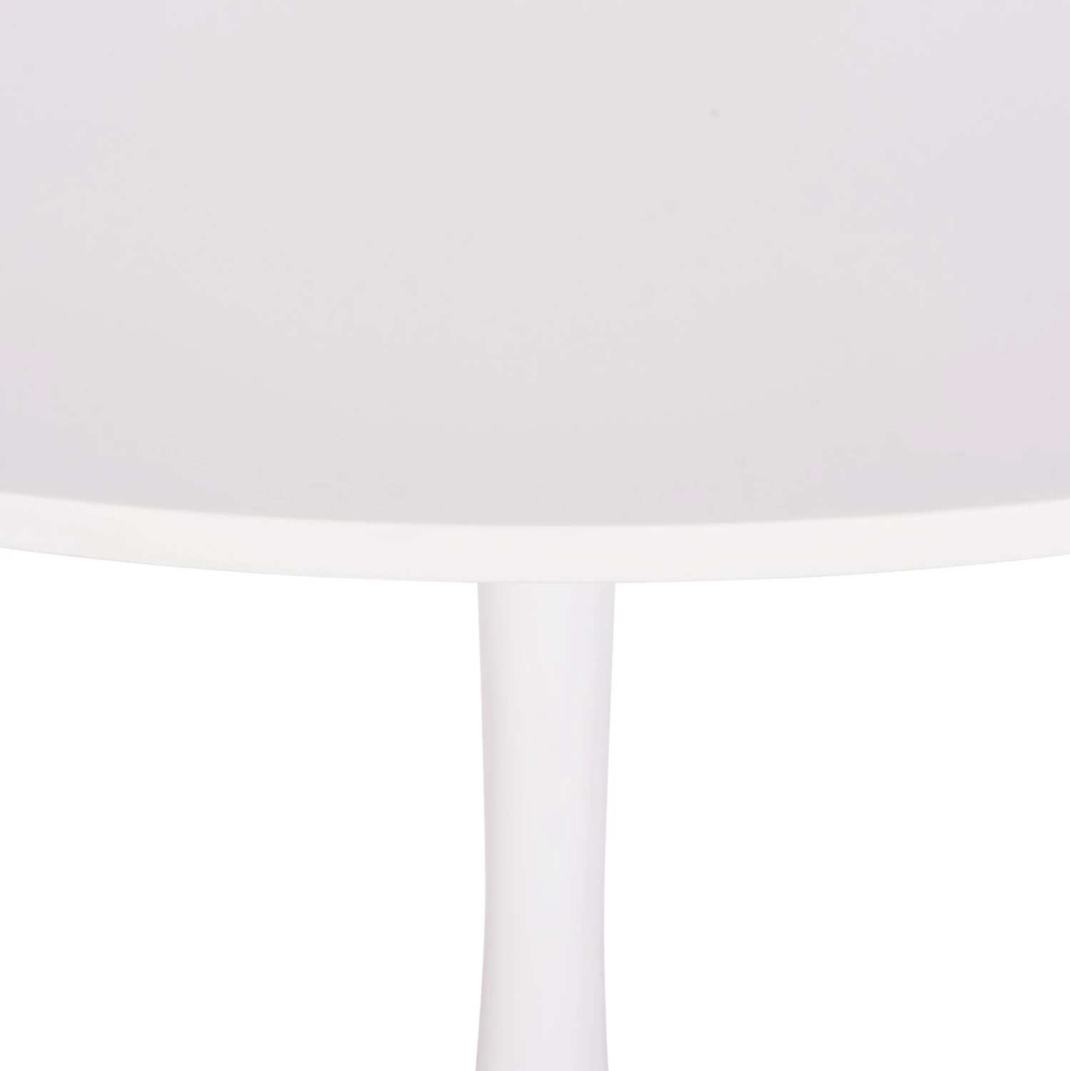 Tavolinë e rrumbullakët për ngrënie, sipërfaqe MDF e bardhë, bazë metalike, BROLIN FH18141.01, 90x73cm