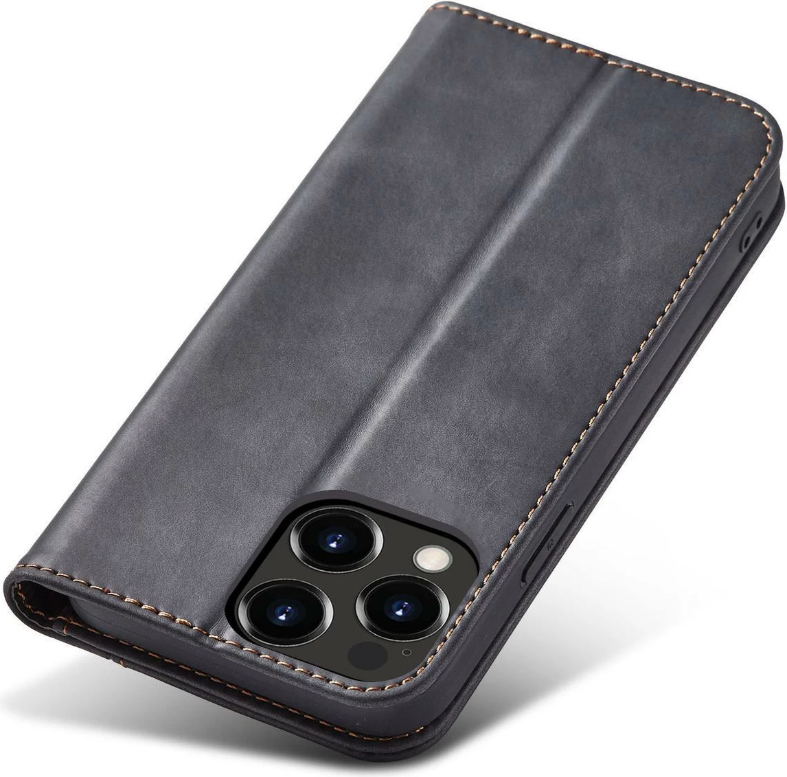 Mbështjellës Hurtel Magnet Fancy Case për iPhone 14 Pro Max, me kapak, portofol dhe qëndrim, e zezë