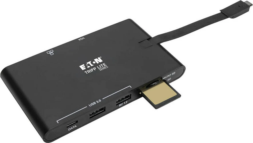 Dock USB-C Eaton Tripp Lite Series, 4K HDMI, VGA, Hub USB-A/USB-C, GbE, SD/MicroSD, PD 100W, i zi