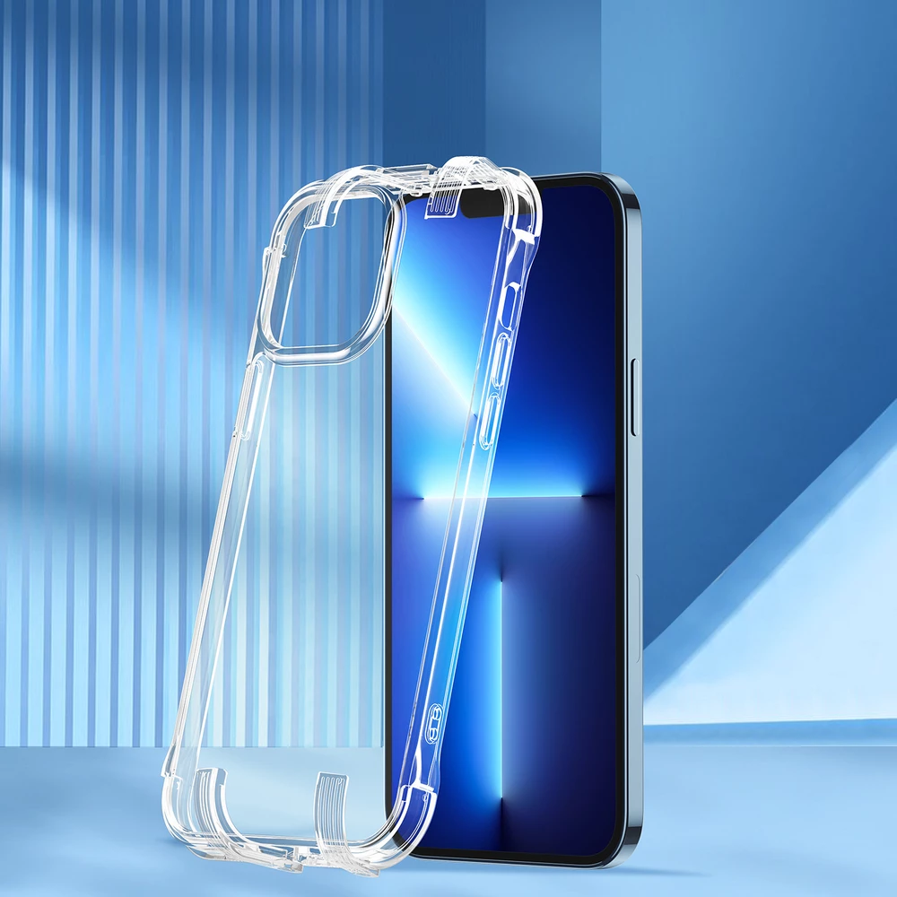 Mbështjellës Joyroom Defender Series JR-BP954 për iPhone 13, transparent, me qëndrim