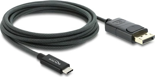 Kabllo DeLOCK USB Type-C në DisplayPort (DP Alt Mode), 2 m, 4K 60Hz, e thurur, e zezë