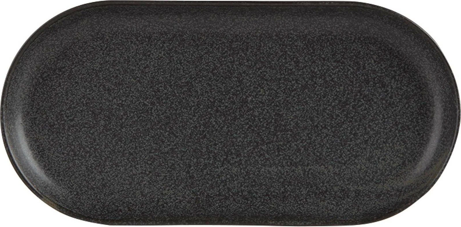 Pjatë servirjeje ovale Porland Seasons Coal 320x200 mm, e zezë, set 6 copë