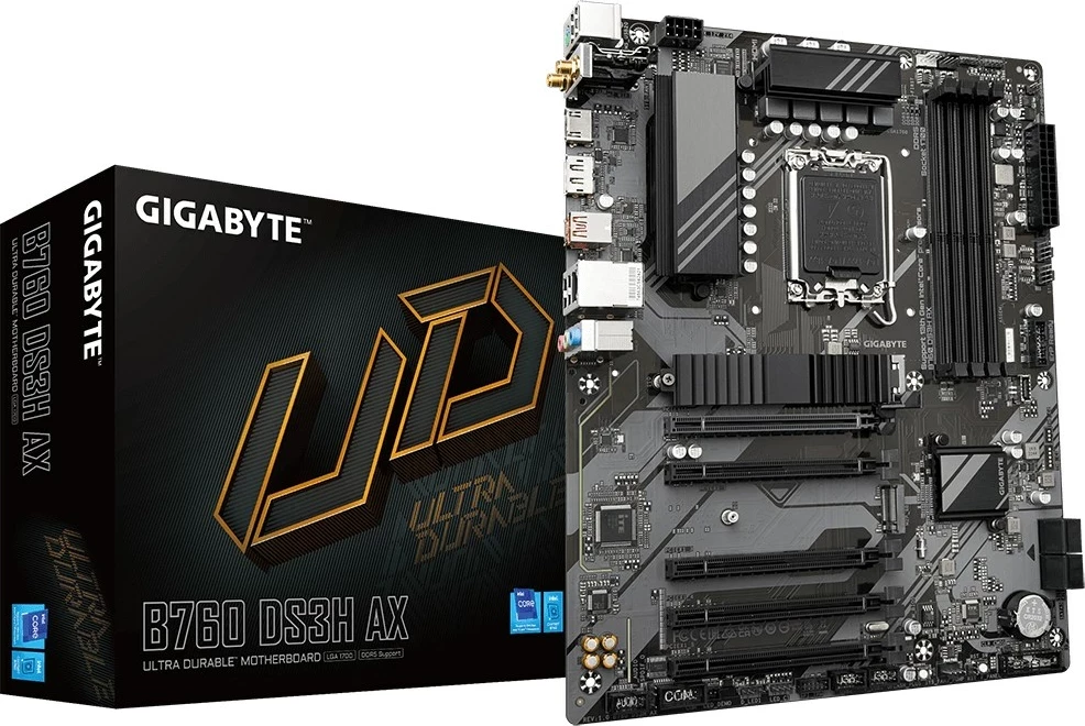 Pllakë amë Gigabyte B760 DS3H AX, Socket LGA 1700, ATX, bronz