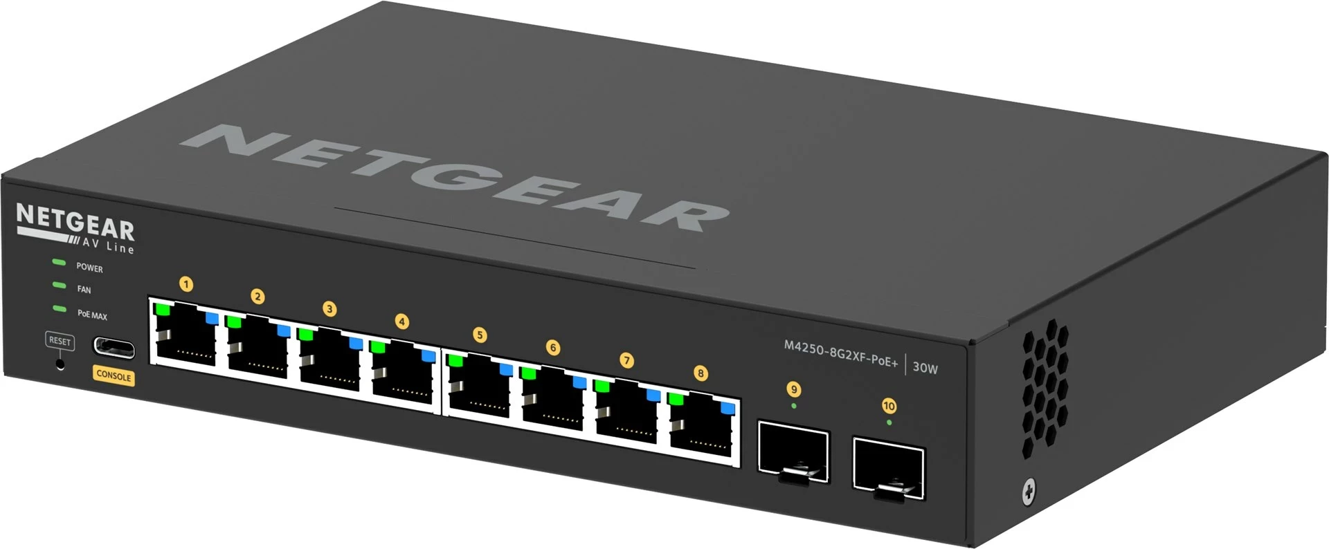 Switch NETGEAR GSM4210PX-100EUS, 8x1G PoE+ 220W, 2xSFP+, i menaxhuar, i zi