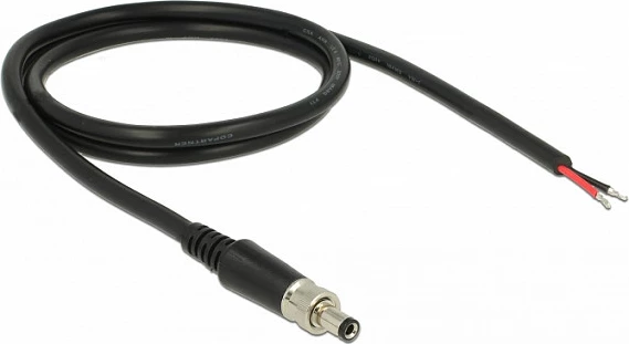 Kabllo rryme DC DeLOCK 89908, 0.95 m, AWG18, 2A, 5.5 mm, e zezë