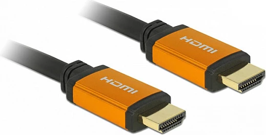 Kabllo HDMI DeLOCK High Speed 48 Gbps, 3 m, 8K 60Hz, HDR/eARC, e zezë/verdhe