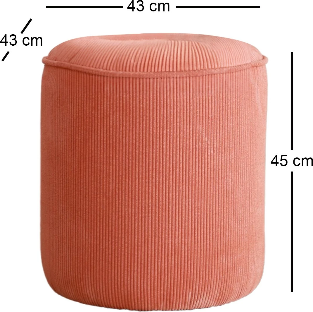 Puf Atelier del Sofa, Teddy, ngjyrë korale, Vermilion