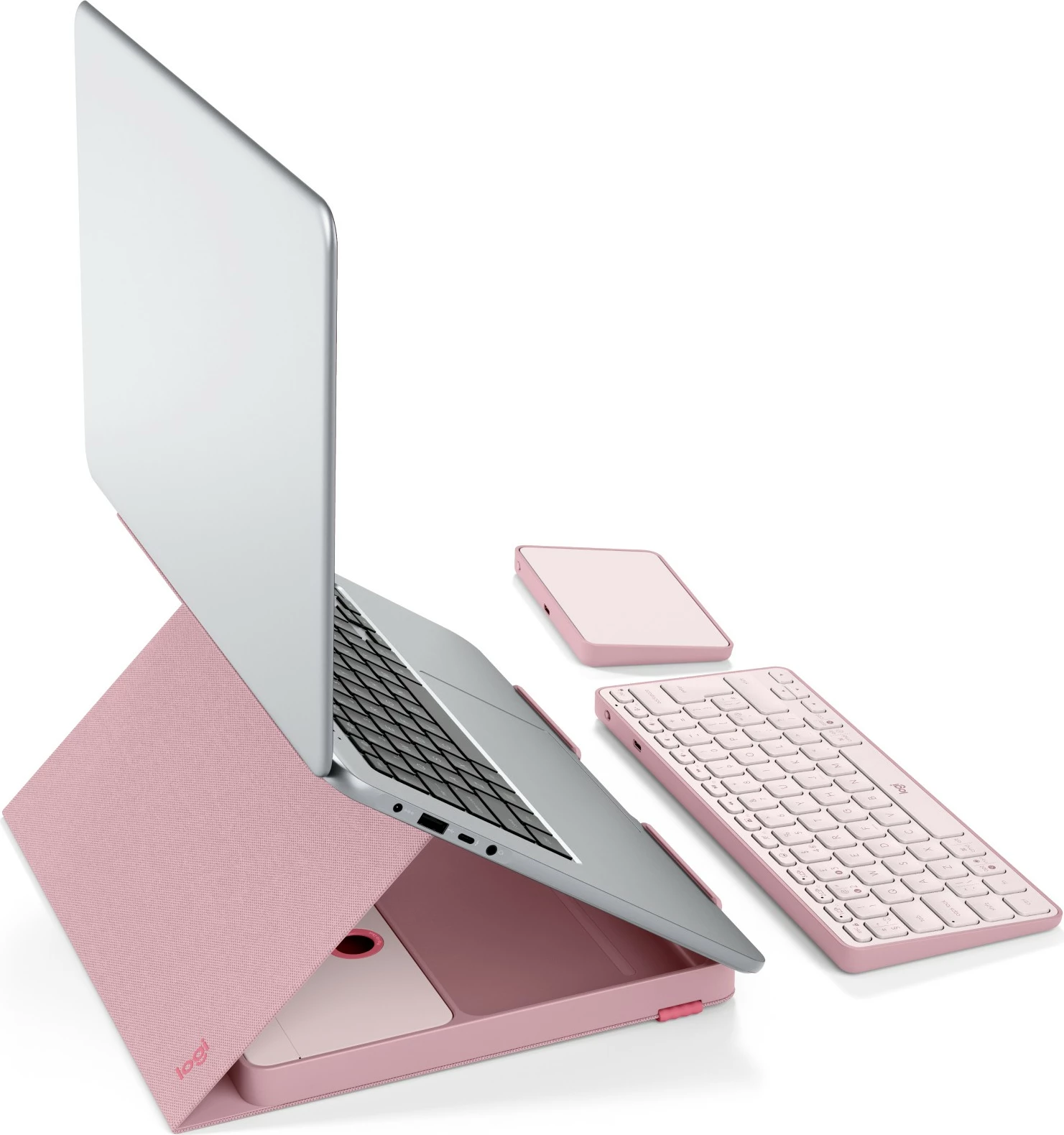 Tastierë mini Logitech 920-011240, QWERTY UK, touchpad, Bluetooth, Bohemian Blush