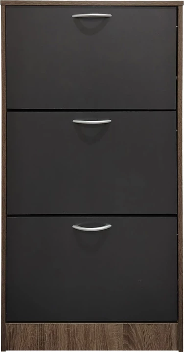 Raft këpucësh Savaz, ngjyrë lis-antracit, 60x24x114cm