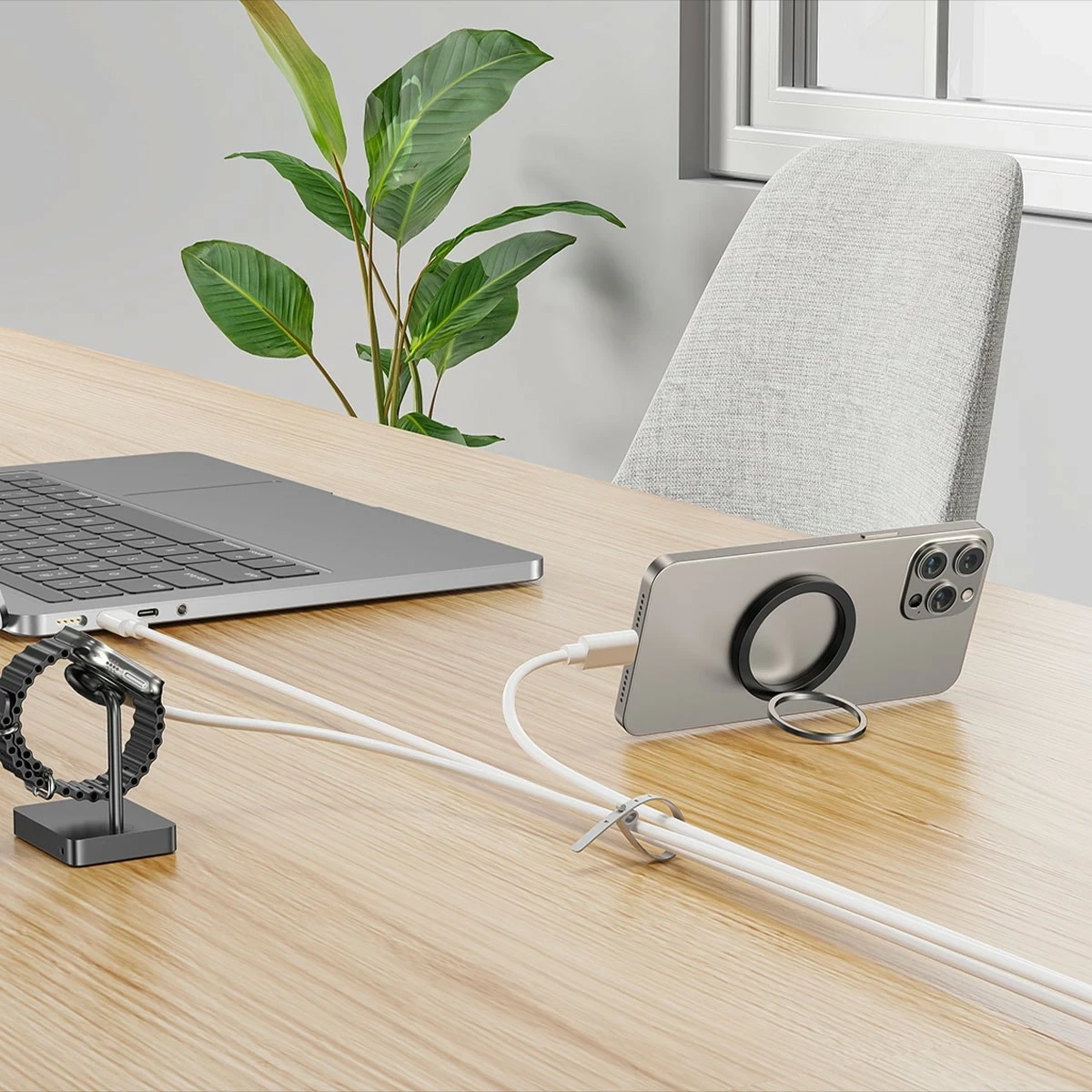 Set rripa silikoni për kabllo Unitek, 5 copë, të zi/gri