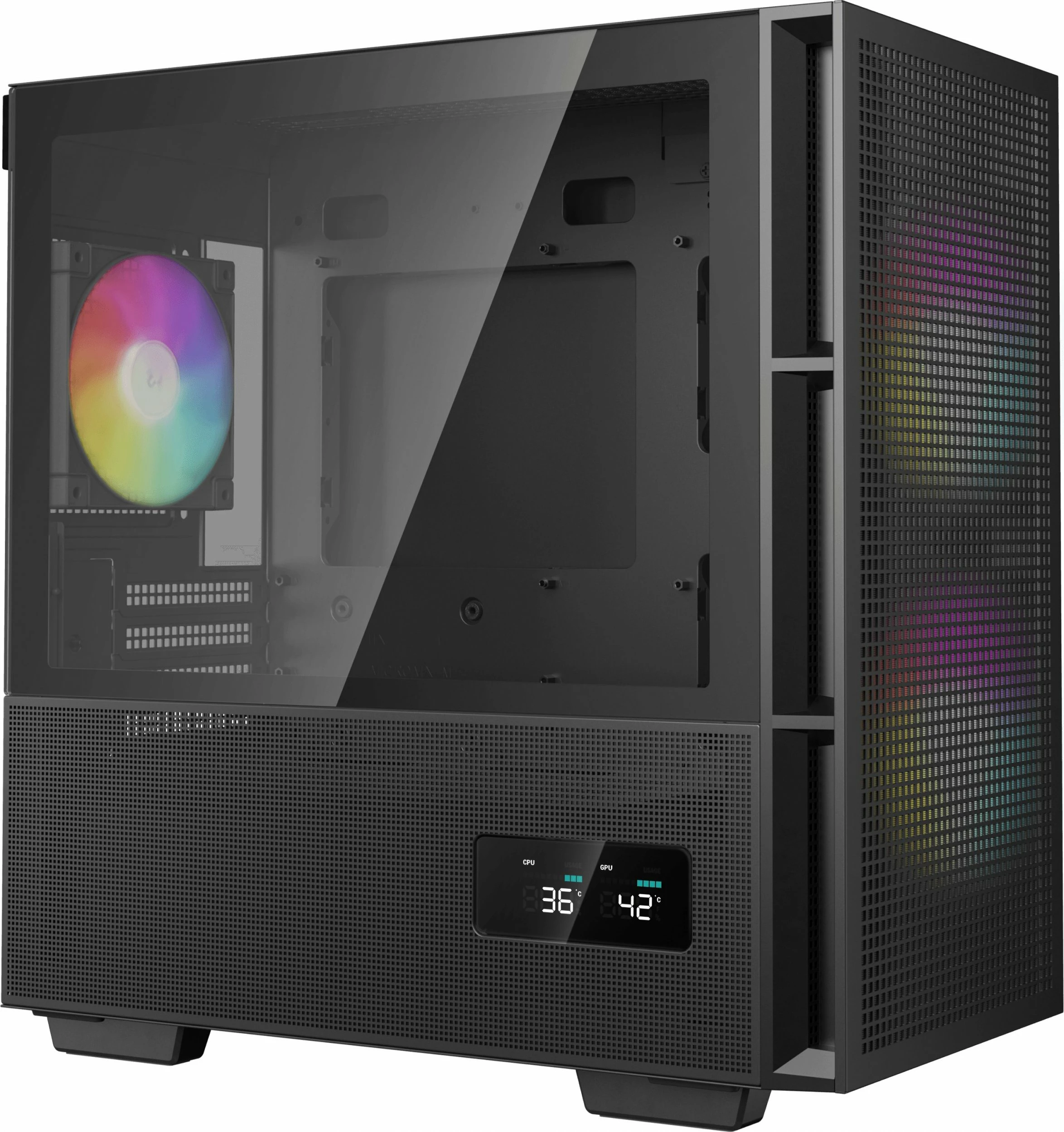 Kasë Deepcool CH360 Digital ARGB Mini Tower uATX/Mini-ITX, USB-C, e zezë (R-CH360-BKAPE3D-G-1)
