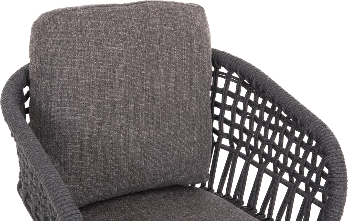 Karrige ngrënieje LADRIS, alumin ngjyrë qymyr, jastëkë, 65x66.5x78cm