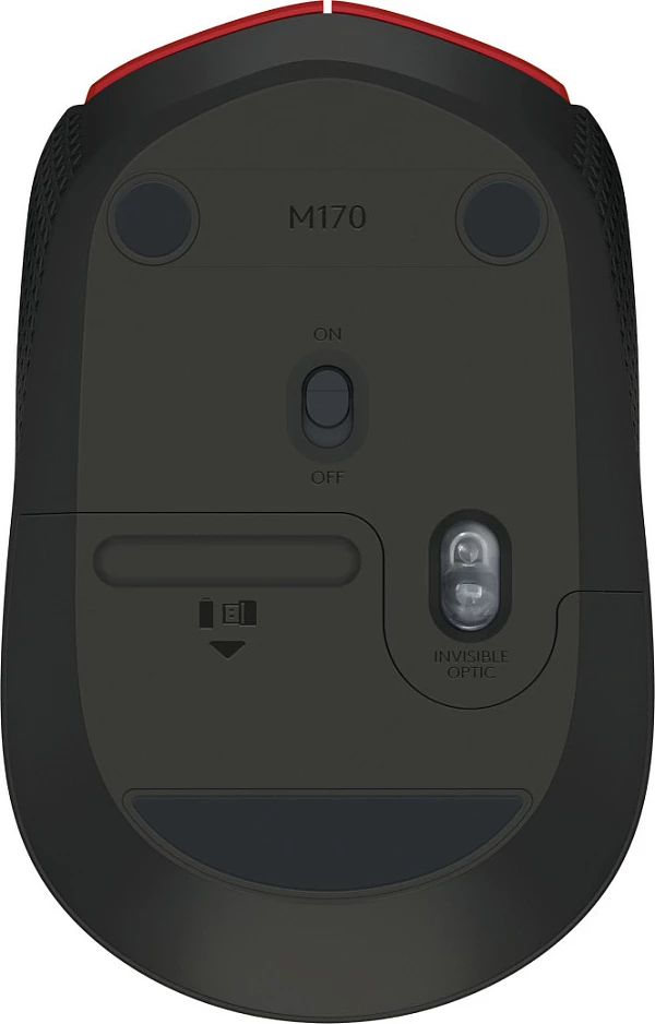 Maus Logitech M170 Wireless, Ambidextrous, Optical, RF Wireless, 1000 DPI, Kuq