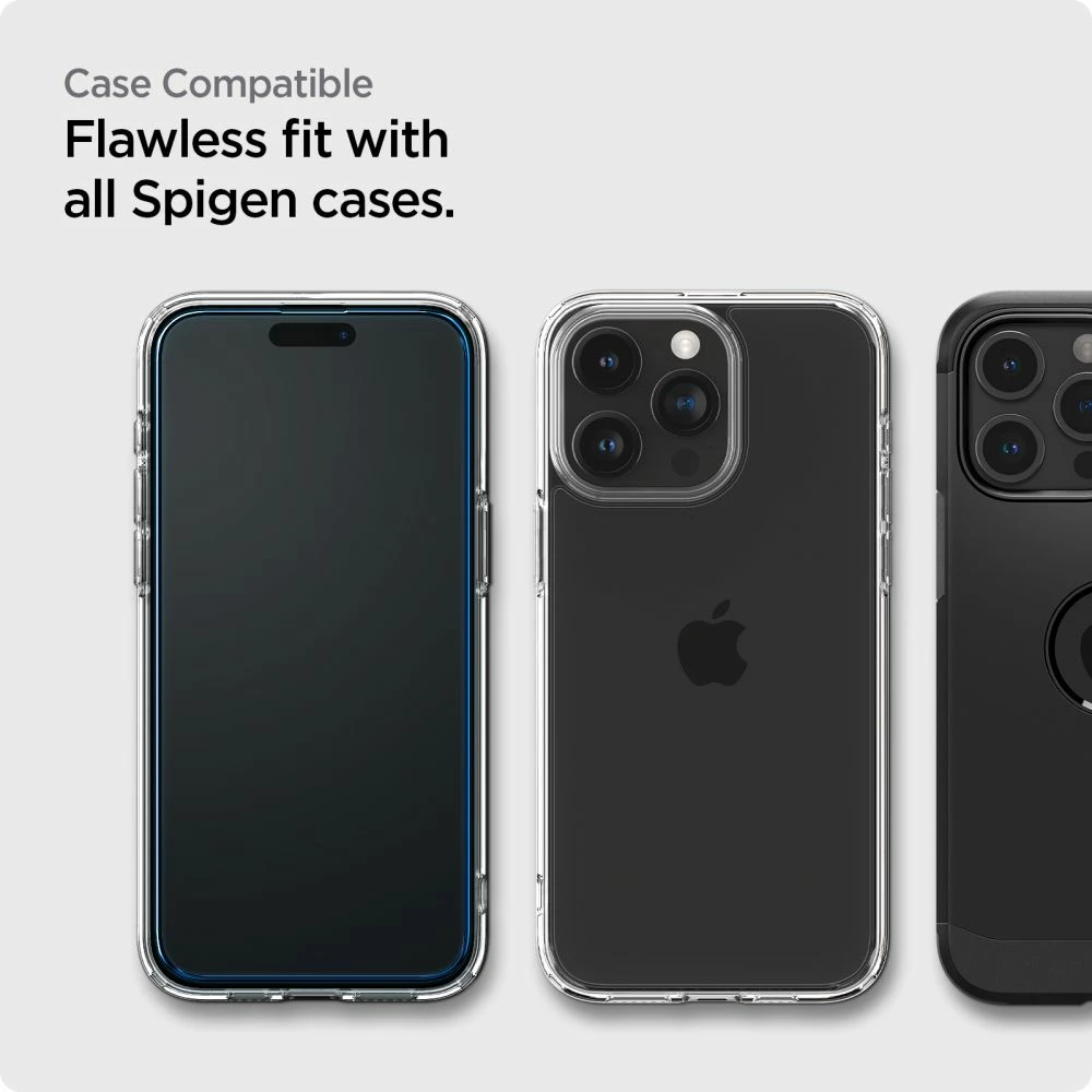 Xham mbrojtës Spigen Glass tR AlignMaster, për iPhone 15 Pro Max, 2 copë, Zi