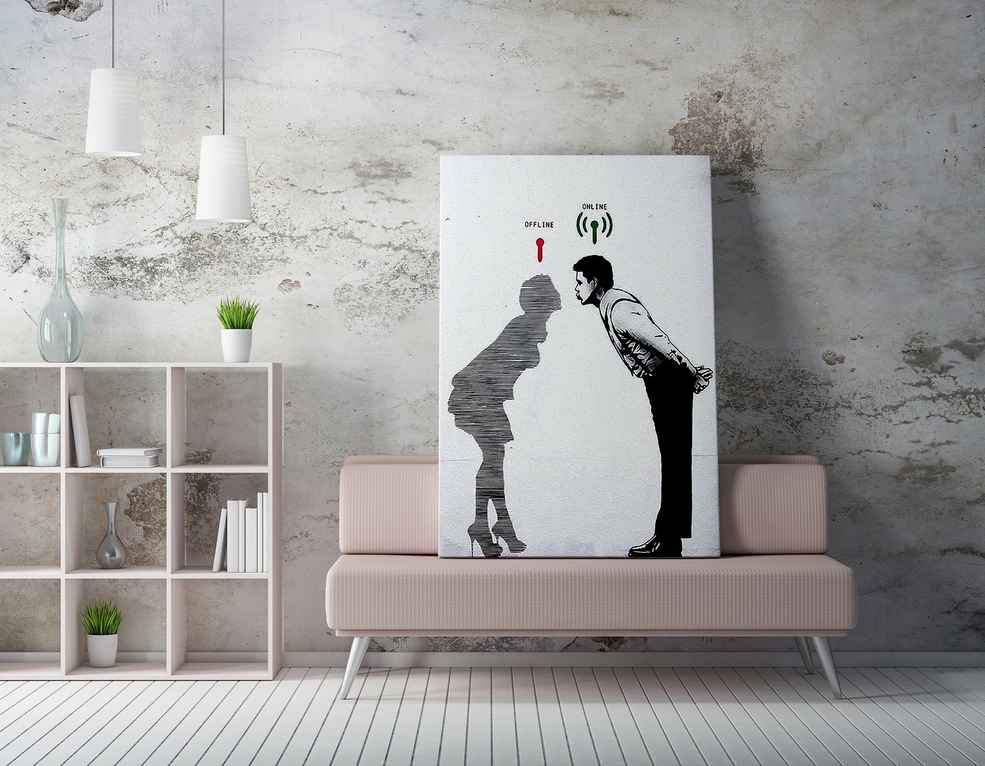 Pikturë dekorative në kanavacë, Banksy, shumëngjyrëshe, WY60, 50x70cm