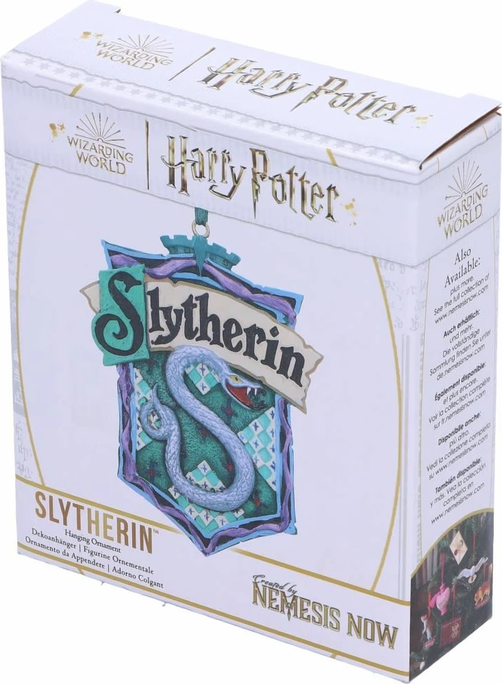 Ornament varës NEMESIS NOW Harry Potter Slytherin Crest, resin, i pikturuar me dorë, jeshile