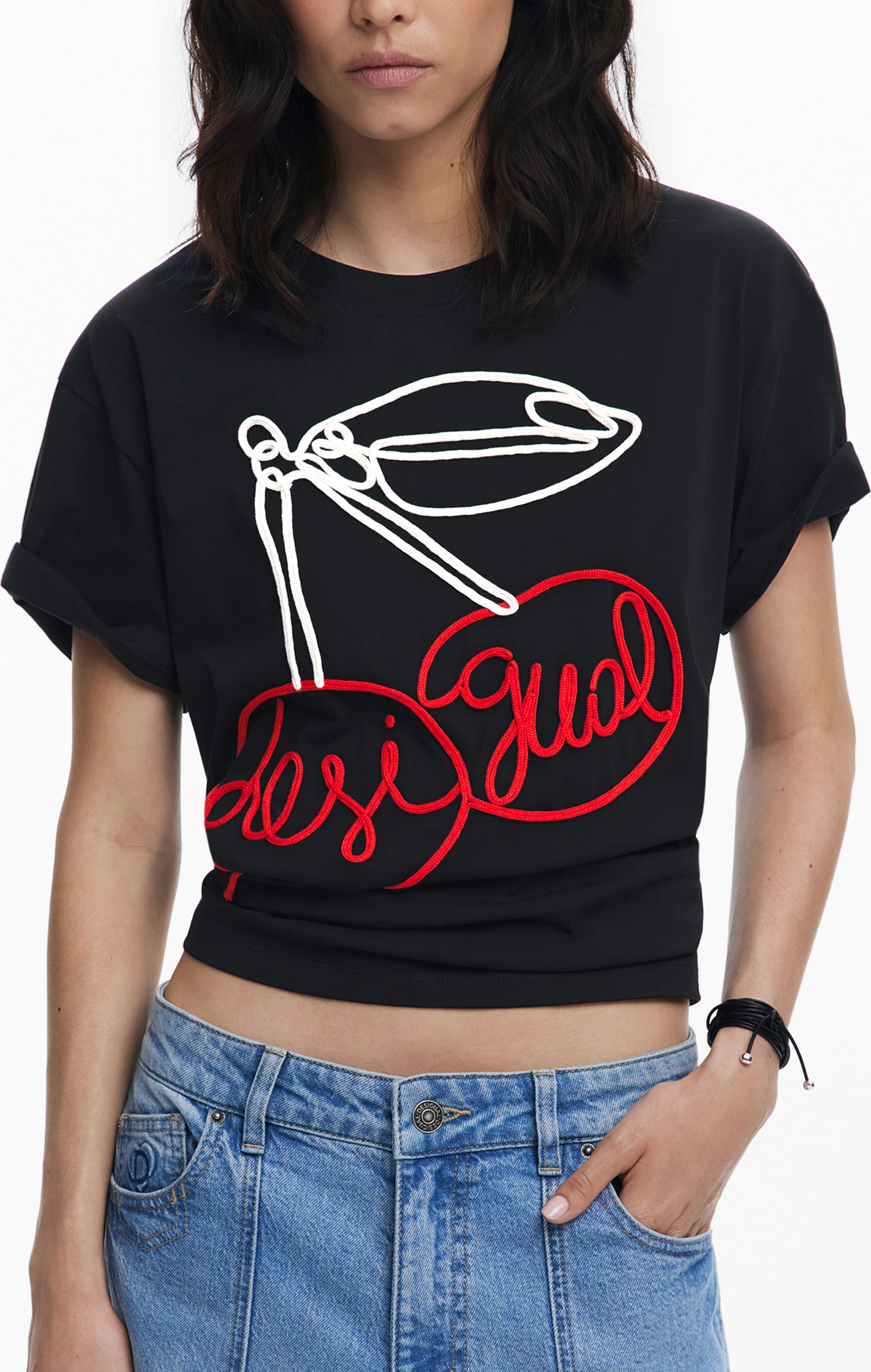 Maicë Desigual për femra, e zezë