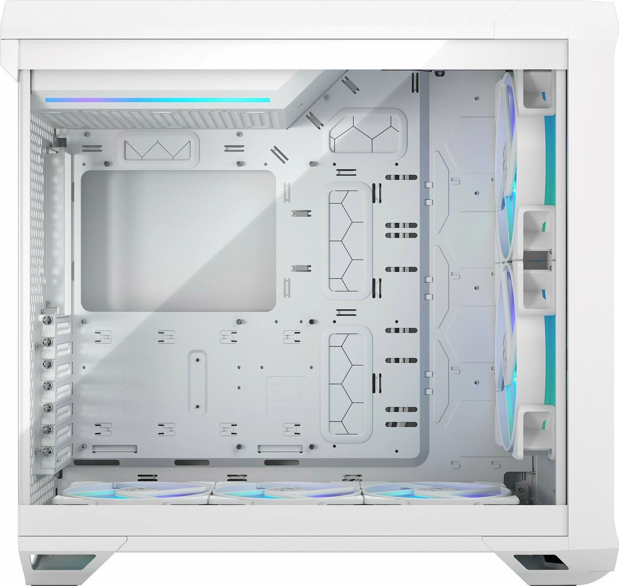 Kasë Fractal Design Torrent RGB TG Clear Tint (FD-C-TOR1A-07) Full Tower ATX/eATX, 5 ventilatorë, USB-C, e bardhë