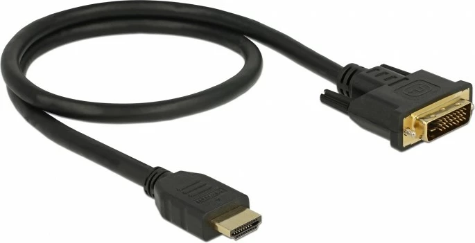 Kabllo HDMI në DVI DeLOCK 85651, 0.5m, gold plated, e zezë