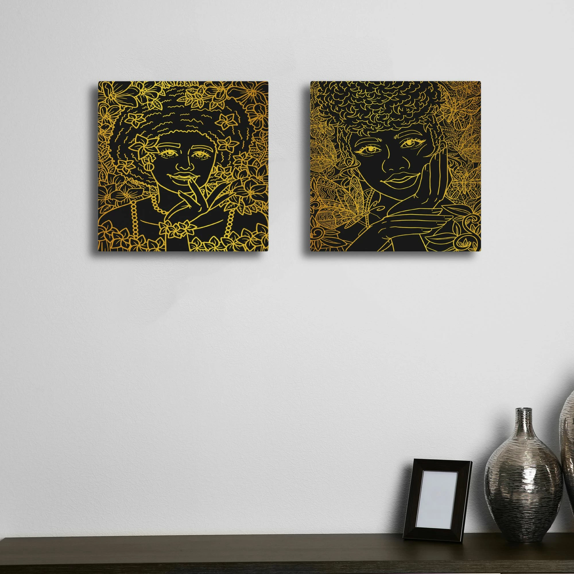 Pikturë dekorative në kanavacë (2 copë), Wallity, ASR2-CNV25-2, 40x40 cm