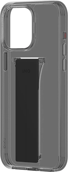 Mbështjellës UNIQ Heldro Mount me stand, për iPhone 15 Pro Max 6.7", smoke