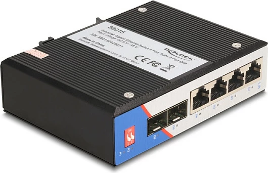 Switch industrial DeLOCK 88015, 4x RJ45 Gigabit + 2x SFP, unmanaged, i zi