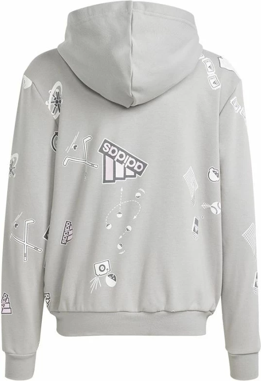 Duks me kapuç për fëmijë adidas, me zinxhir, gri