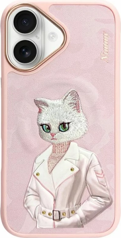 Kapak MagSafe Nimmy Magnetic Fashion Cute Pet për iPhone 16, rozë