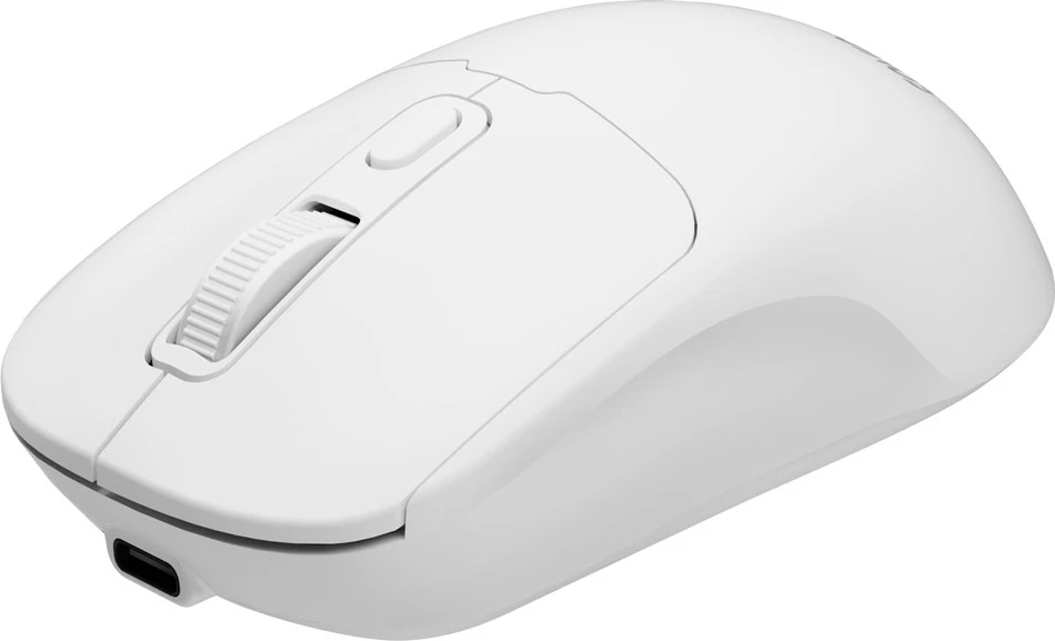 Maus pa kabllo Savio MB-05 1600 DPI Bluetooth 5.4/2.4 GHz optik e bardhë, me marrës USB + kabllo USB-C