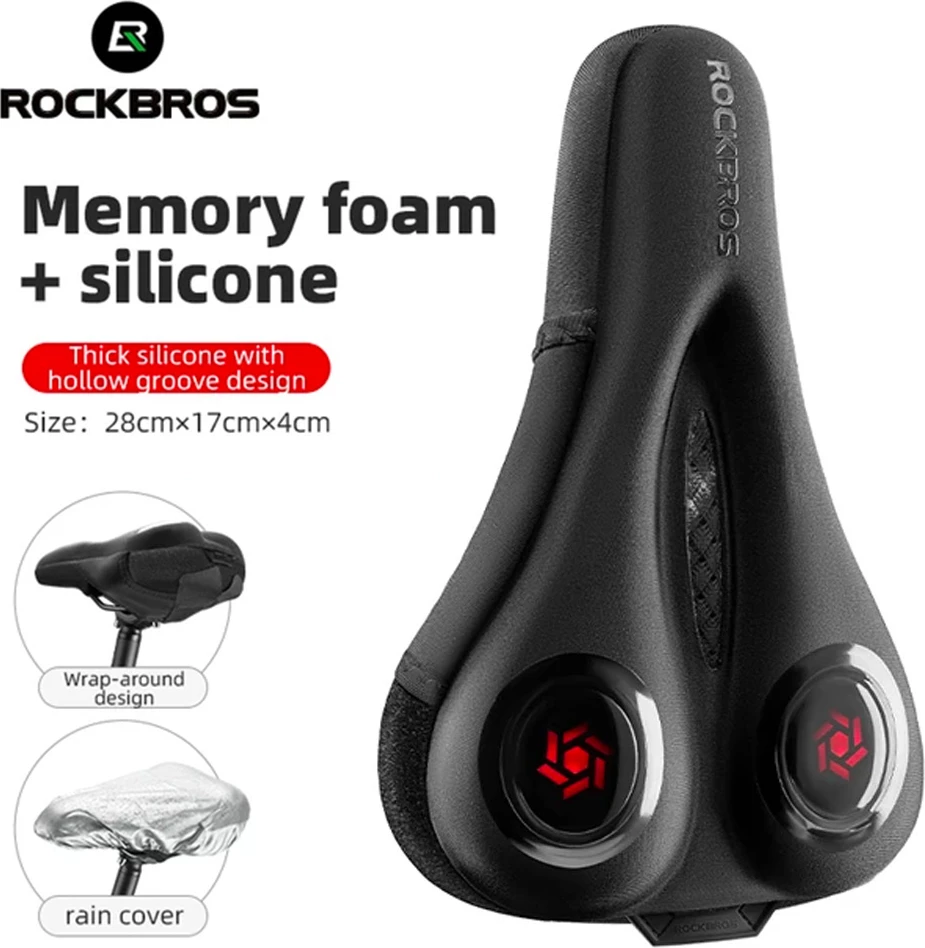 Mbulesë selese biçiklete Rockbros LF044R me mbrojtje shiu, e zezë dhe e kuqe