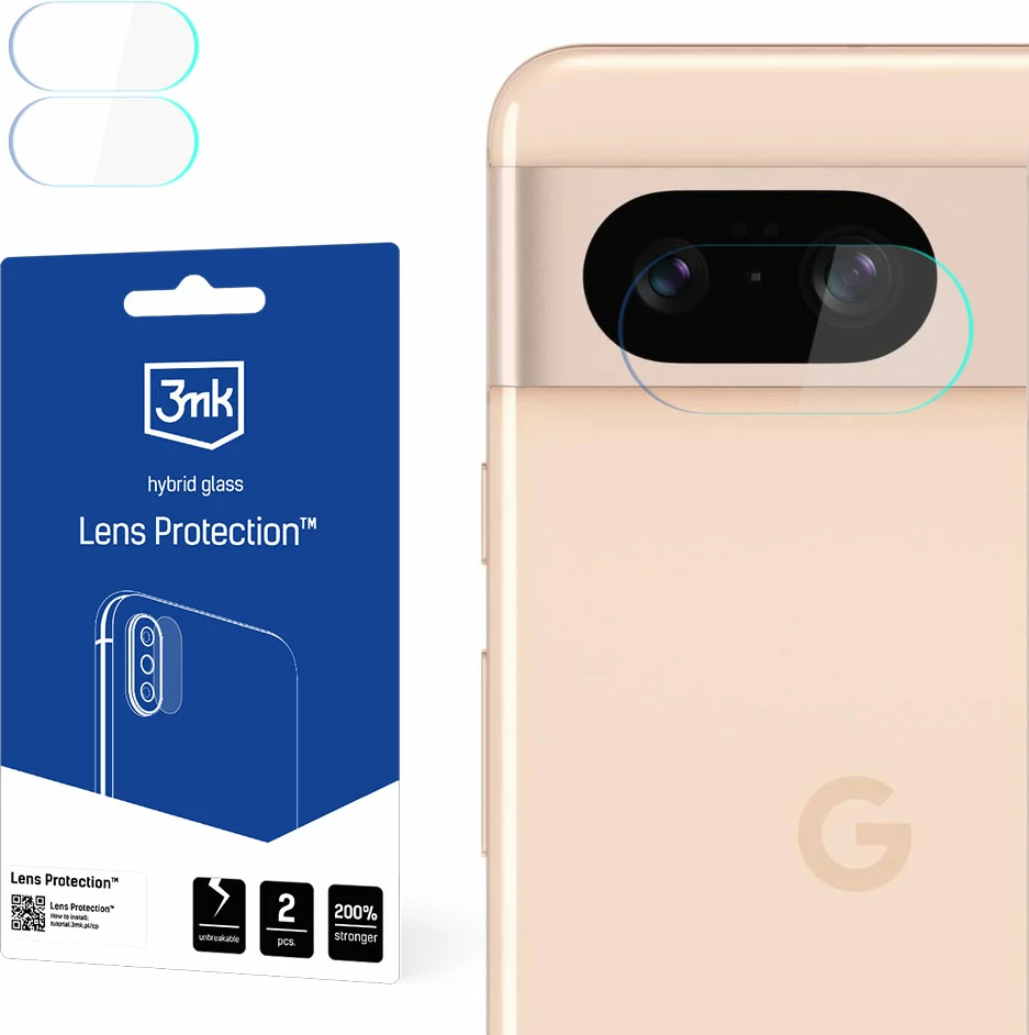 Mbrojtës lente 3mk Protection për Google Pixel 8, xham hibrid, 2 copë
