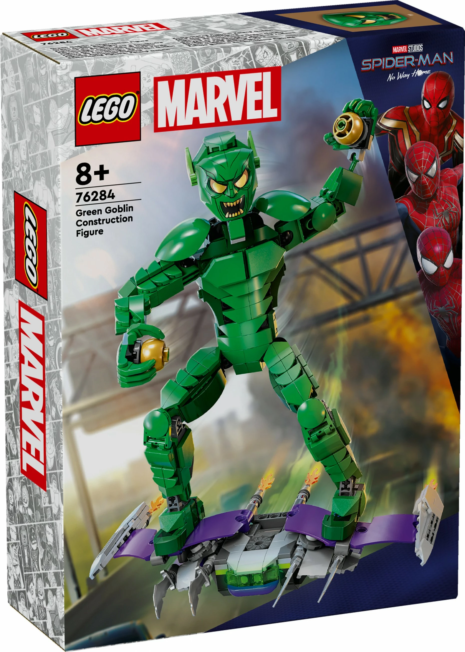 Set ndërtimi LEGO Marvel Green Goblin 76284, figurë ndërtuese, shumëngjyrëshe