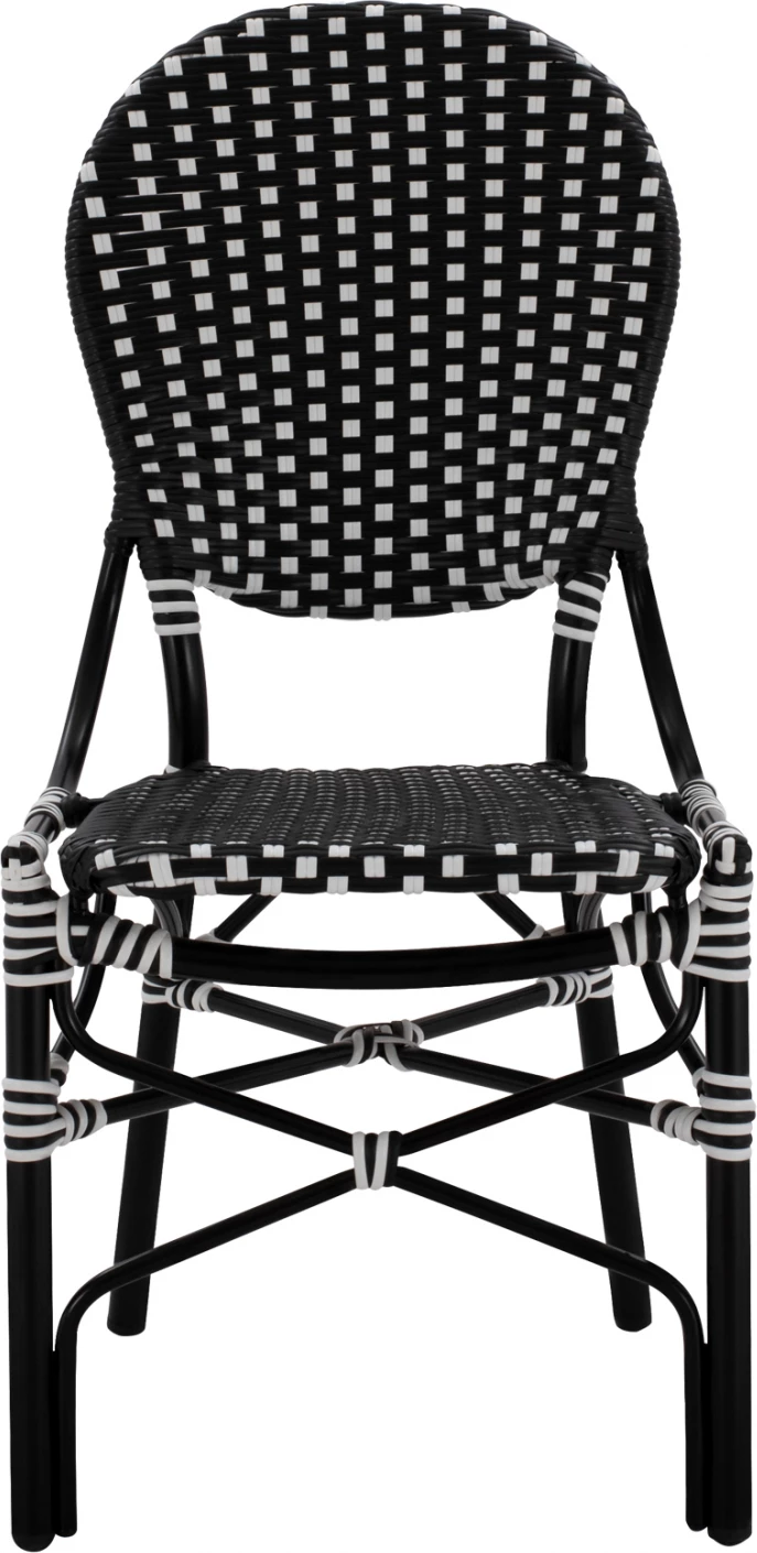 Karrige alumini pamje bambuje me thurje bardhë e zi FH5792.02 46x60x96 cm