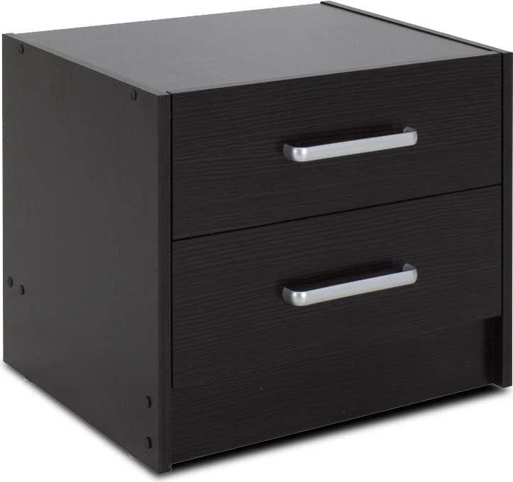 Komodinë Olympus me 2 sirtarë, ngjyrë wenge, 47.5x40.5x40.5