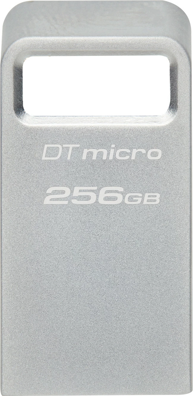 USB Kingston DataTraveler Micro 256GB, USB 3.2, metal, silver