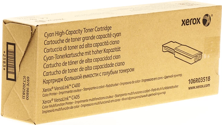 Toner Xerox 106R03518 kapacitet i lartë XL 4800 faqe për VersaLink C400/C405, cyan