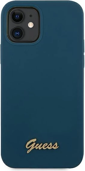 Mbështjellës Guess GUHCP12SLSLMGBL për iPhone 12 mini 5.4", silikon, blu