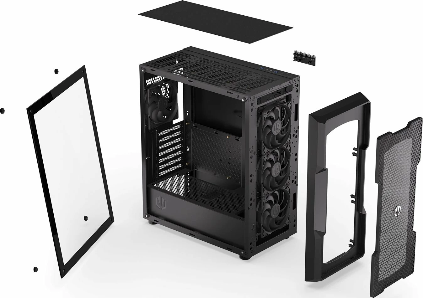 Kasë Endorfy Regnum 400 Air EY2A008 Midi Tower ATX, 2x 2.5\" + 2x 3.5\", 2x USB 3.0, pa furnizues rryme, e zezë