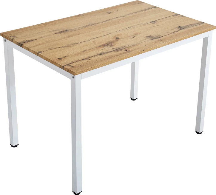 Tavolinë për ngrënie Witte MDF/Metal, ngjyrë sonoma, këmbë të bardha, 110x70x76cm