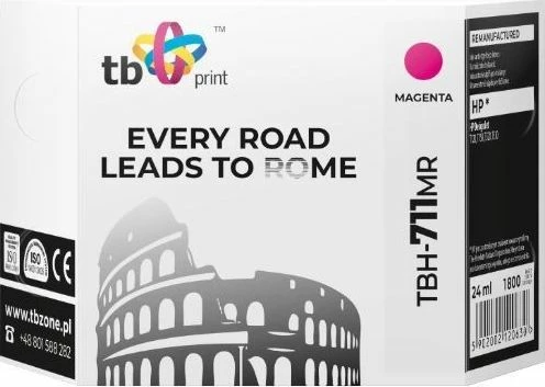 Kartrixhe bojë printeri TB Print TBH-711MR 24 ml për HP DesignJet T120/T150/T520/T530, magenta, 1 copë