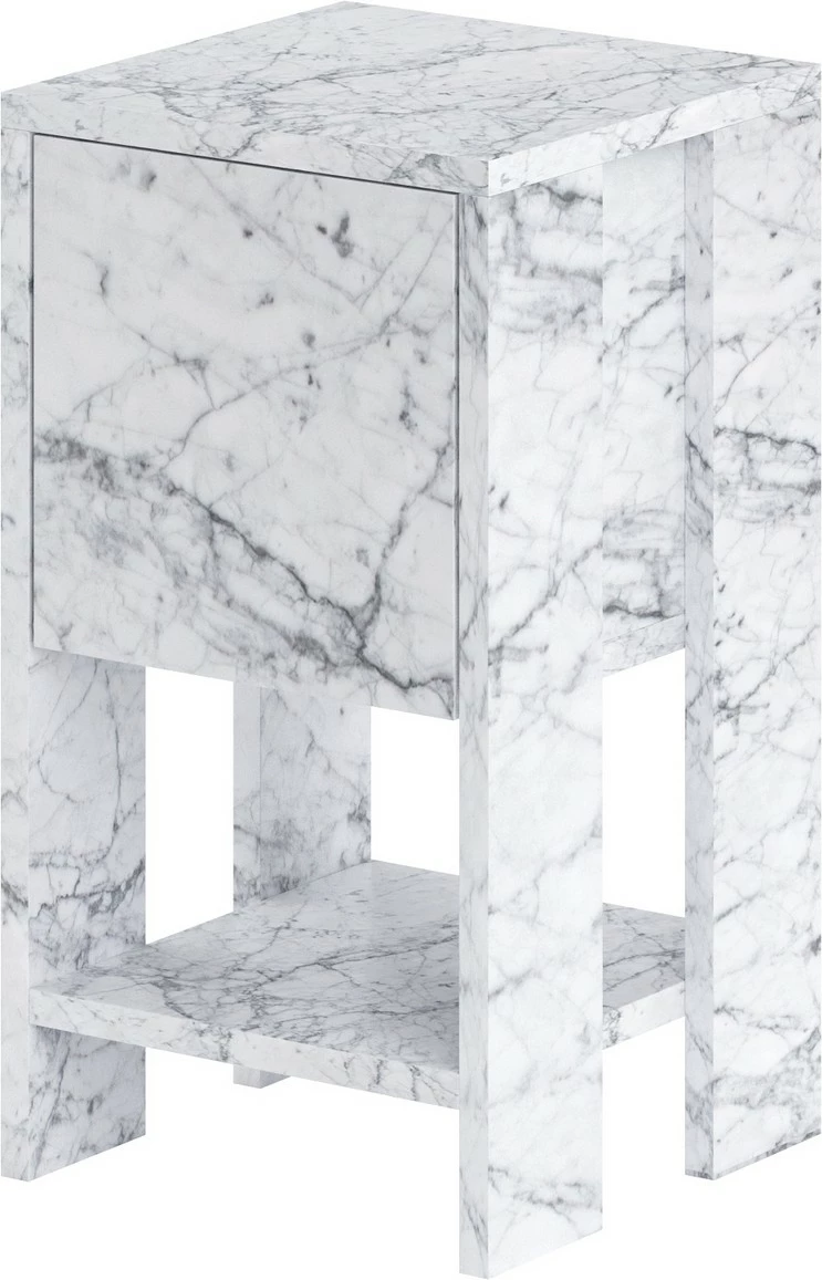 Komodinë nate Skye Decor, ngjyrë Carrara Marble