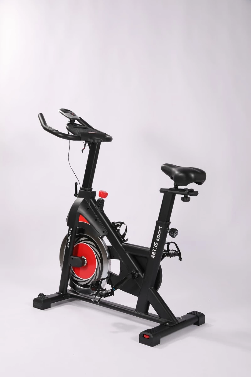 Biçikletë statike indoor ART.IS sport AS1 (AS8723), rrotë fluturimi 6 kg, Bluetooth Kinomap/Zwift, ngarkesë max 120 kg, e zezë/kuqe