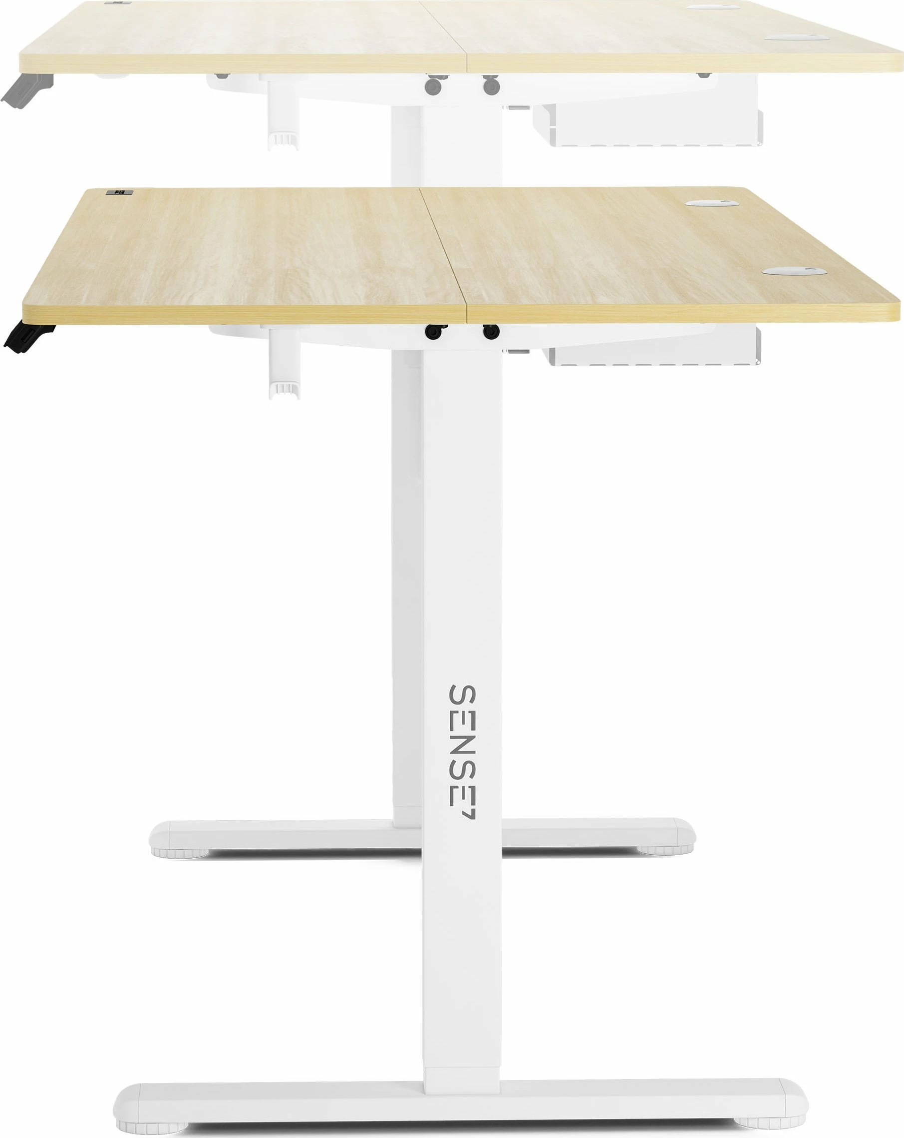 Tavolinë elektrike gaming/zyre SENSE7 NOJO 140x70 cm, rregullim lartësie 72-118 cm, pishë e bardhë