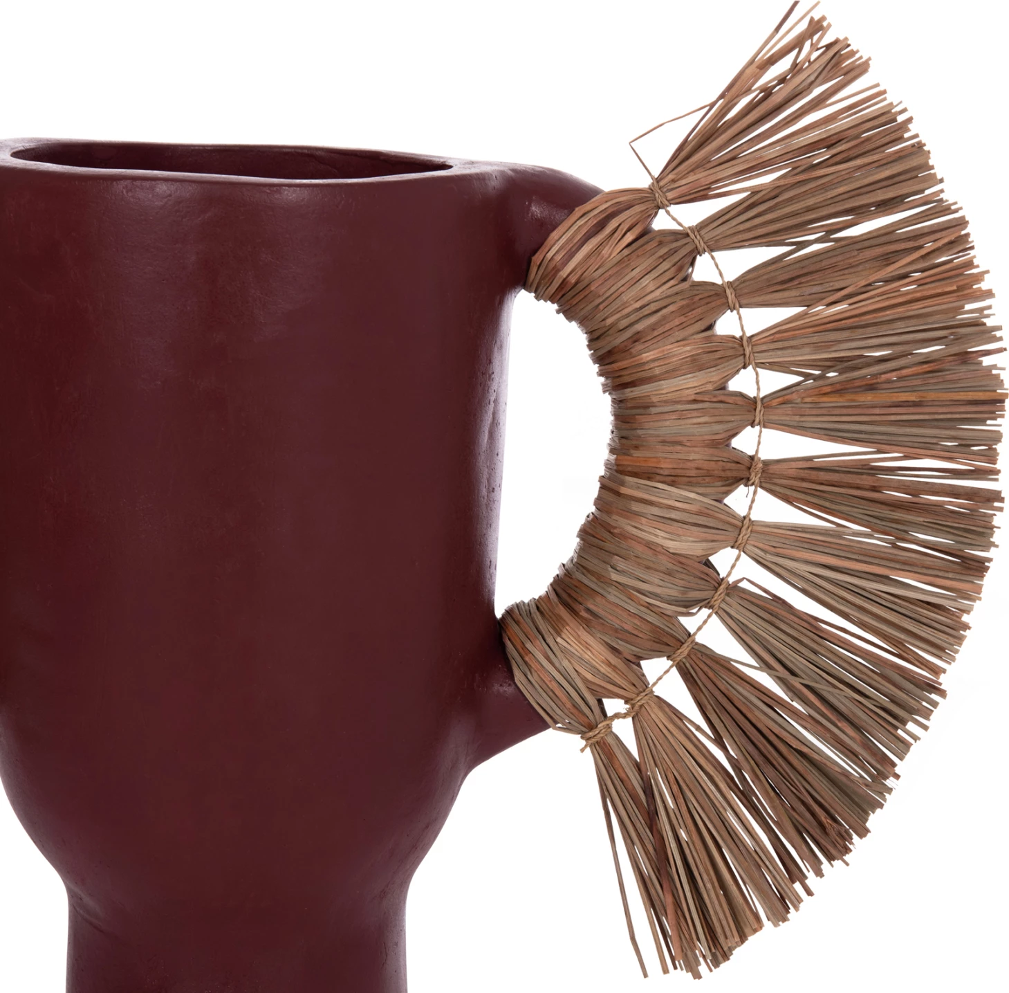 Vazo dekorative tavoline ALICA, terrakotë, ngjyrë maro, me bar të thatë, FH4668.06S, 55x19x34Hcm