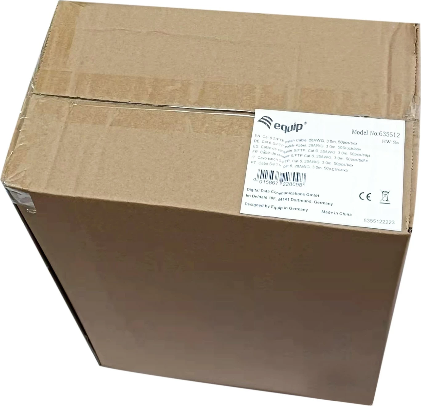 Kabllo rrjetit Cat6 Equip 3m S/FTP, set 50 copë, e bardhë