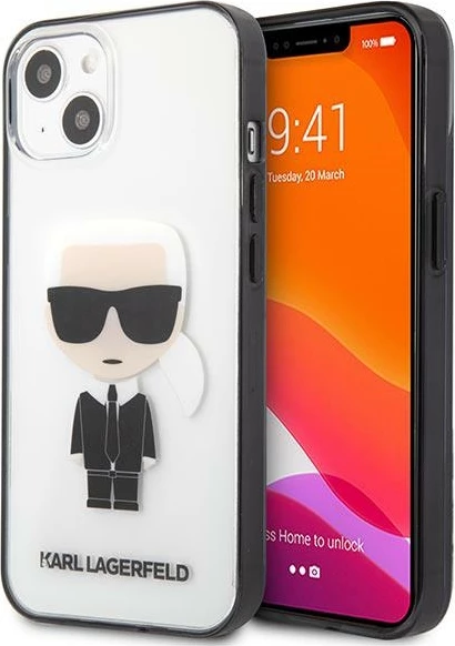 Mbështjellës Karl Lagerfeld KLHCP13SHIKCK për iPhone 13 mini 5.4", transparent Ikonik Karl